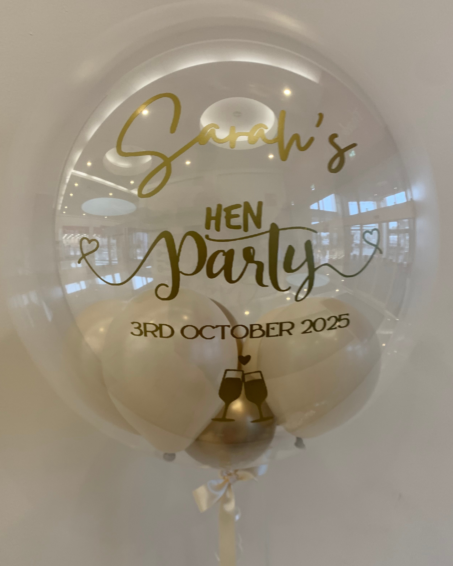 Personalised Clear Bubble with Gold Flakes – Burgundy Smallies, Burgundy Vinyl