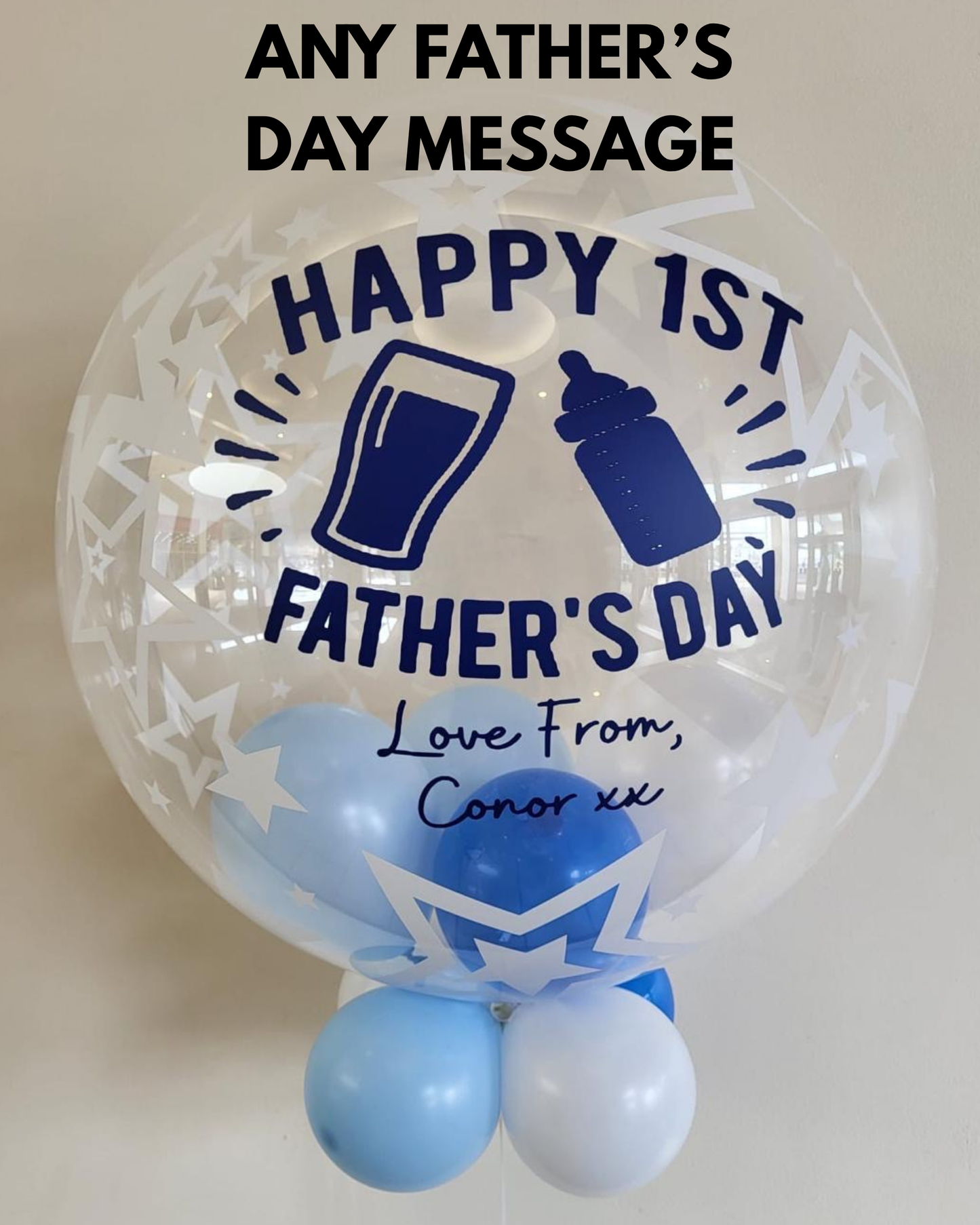 Father's Day - Star Bubble - Black Vinyl - Dark & Light Blue Smallies