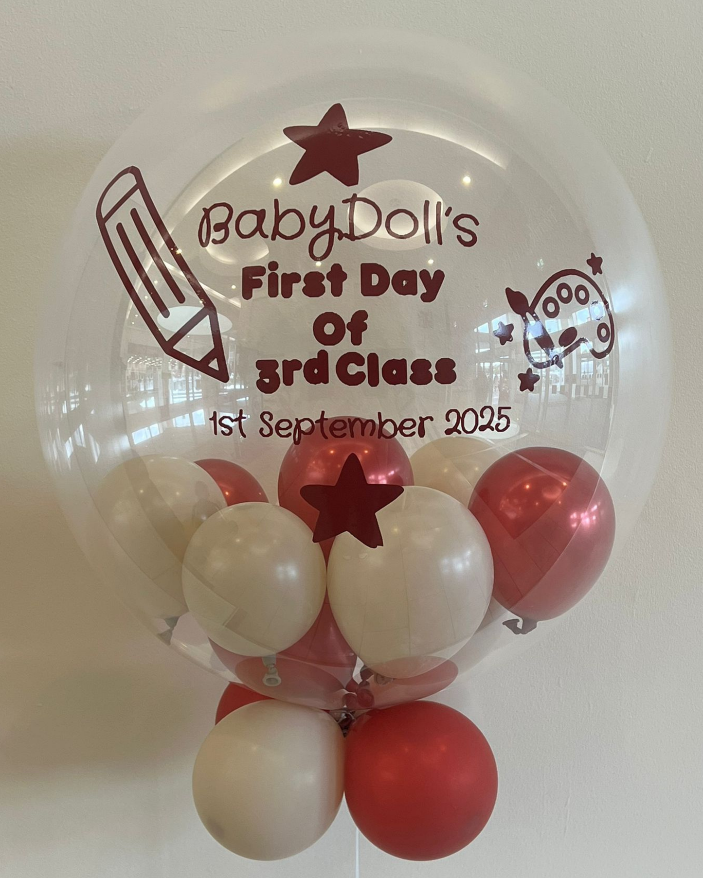 XXXXX Personalised Clear Bubble – Cream & Copper Smallies, Burgundy Vinyl