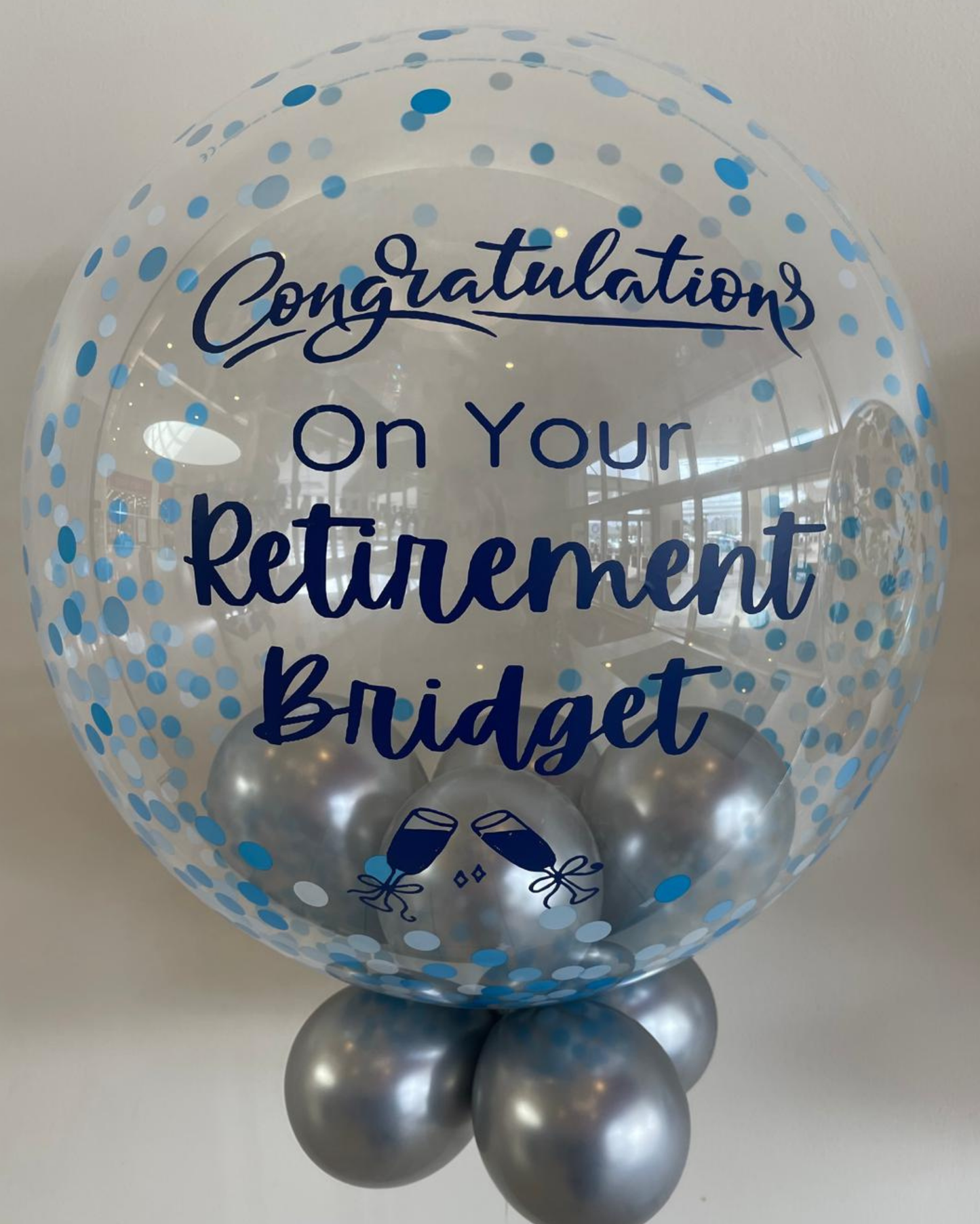 Blue Confetti Bubble – Silver Smallies, Dark Blue Vinyl