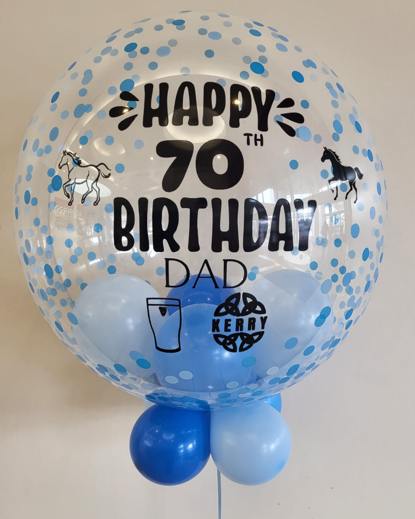 Blue Confetti Bubble – Shades of Blue Smallies, Black Vinyl