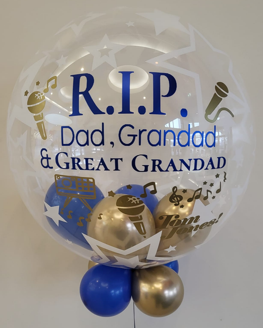 Personalised Star Bubble, Royal Blue & Gold Smallies, Dark Blue & Gold Vinyl
