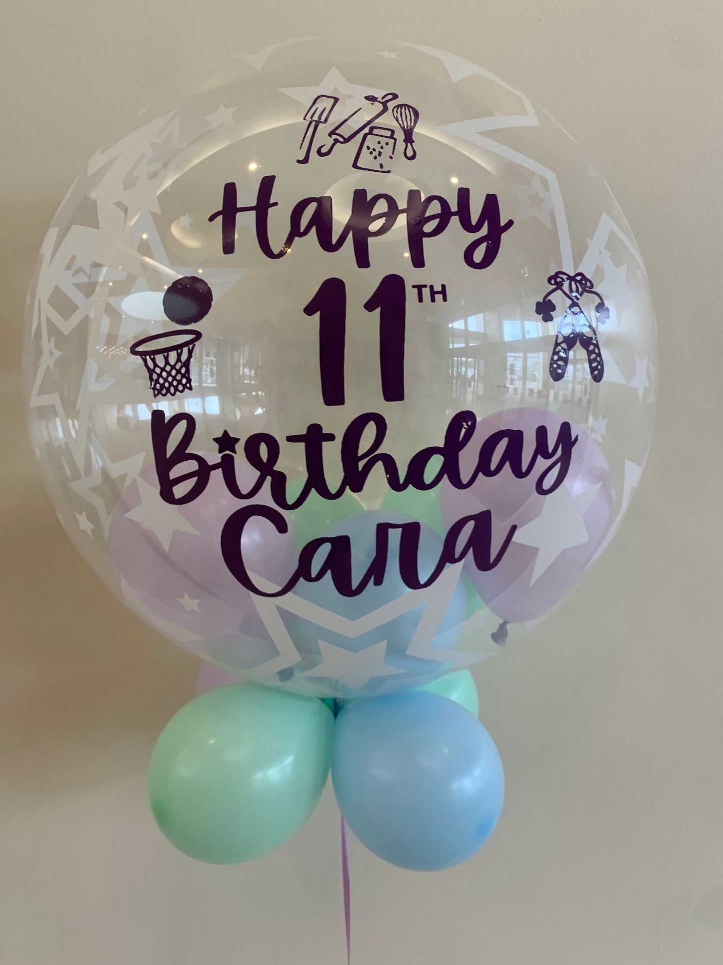 Personalised Star Bubble – Lilac, Mint & Baby Blue Smallies, Dark Purple Vinyl